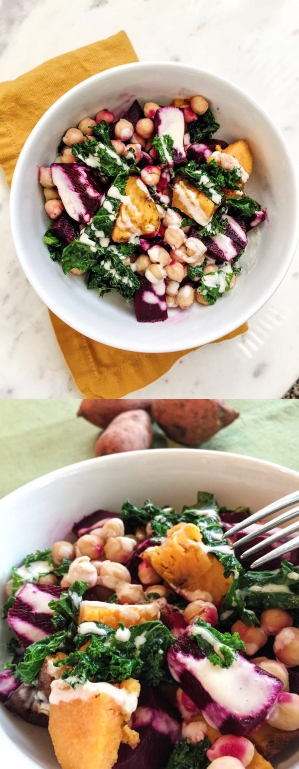 Sweet Potato, Beet and Chickpea Bowl with Tahini