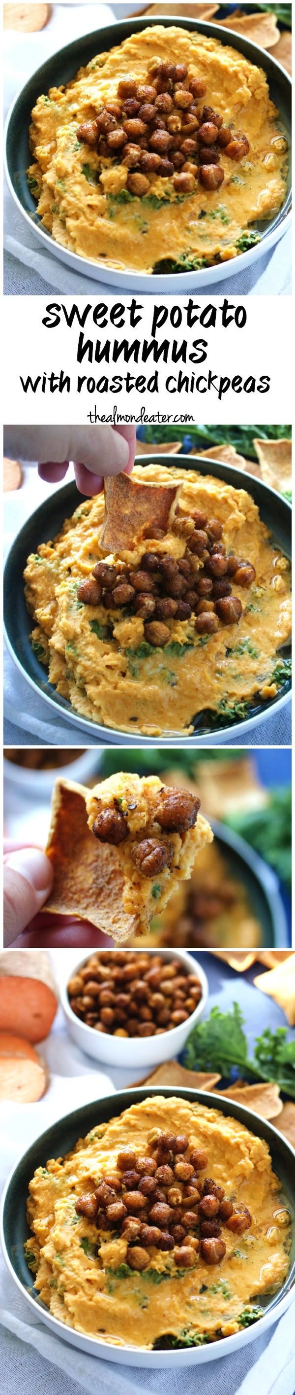 Sweet Potato Hummus with Roasted Chickpeas