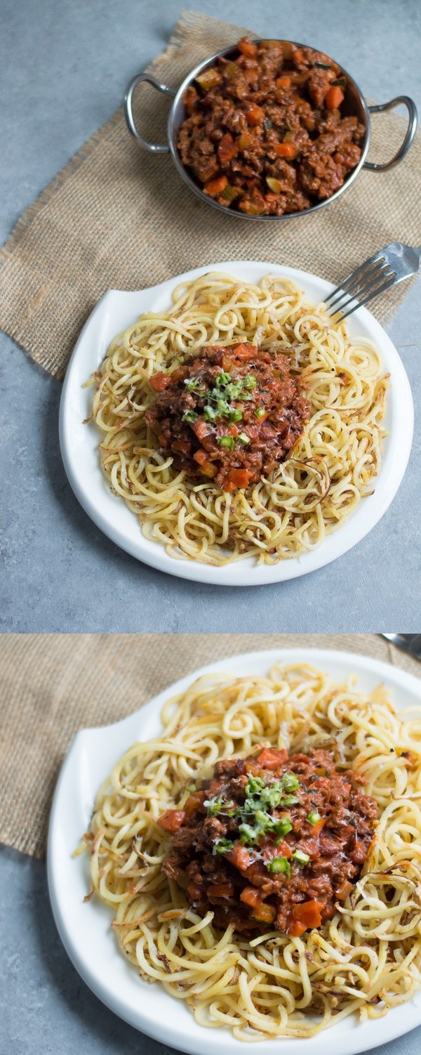 Sweet Potato Noodles with Beef Bolognese