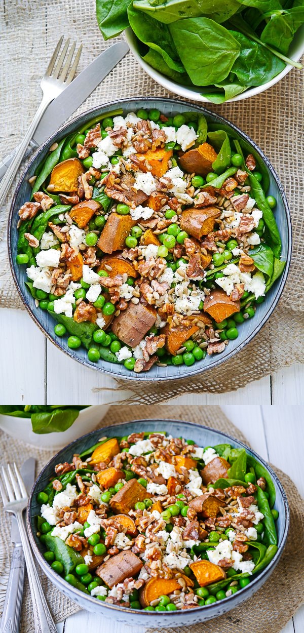 Sweet Potato, Pea and Feta Salad