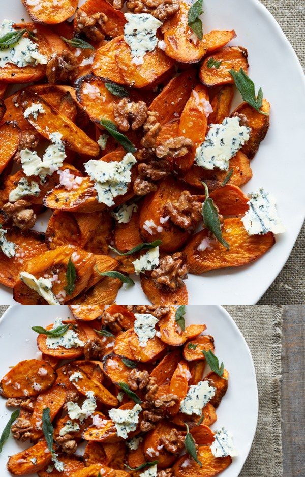 Sweet Potatoes with Stilton and Walnuts