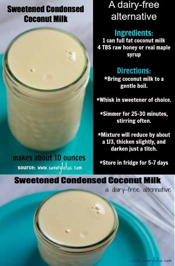 Sweetened Condensed Coconut Milk (a dairy free alternative