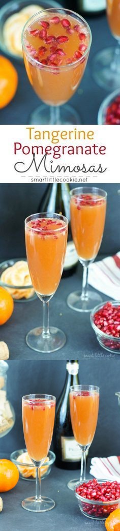 Tangerine Pomegranate Mimosas