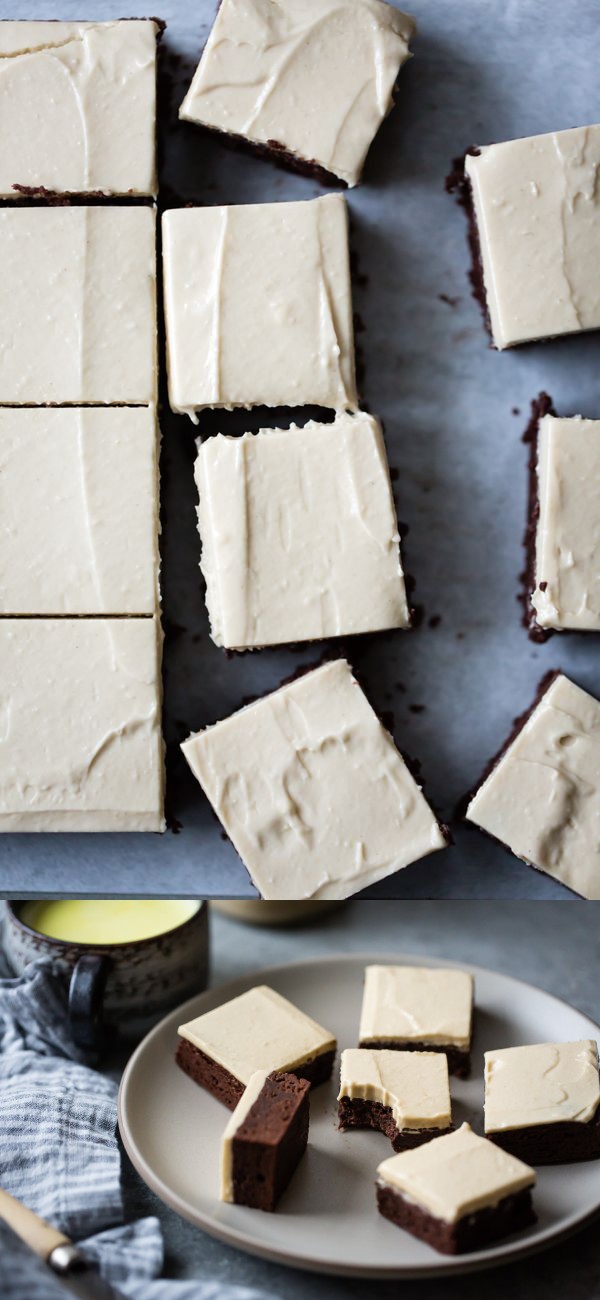 Teff Brownies with Salted Tahini Frosting (gluten-free