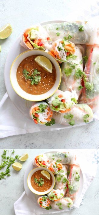 Thai Sommerrollen mit Erdnuss-Dip