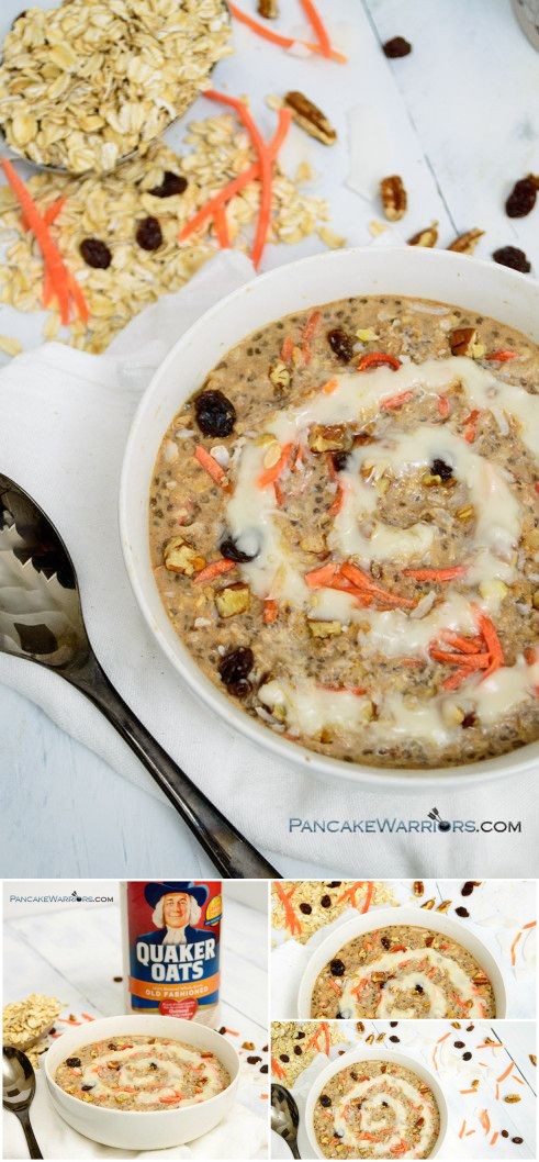 The Best Bowl Ever of Carrot Cake Oatmeal