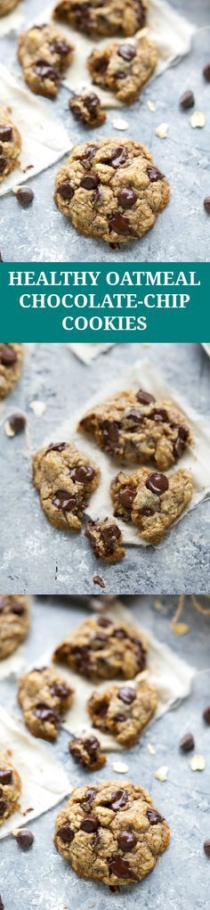 The BEST healthy oatmeal chocolate-chip cookies