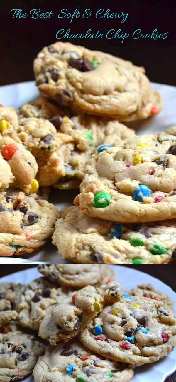 The best soft and chewy chocolate chip m&ms cookies
