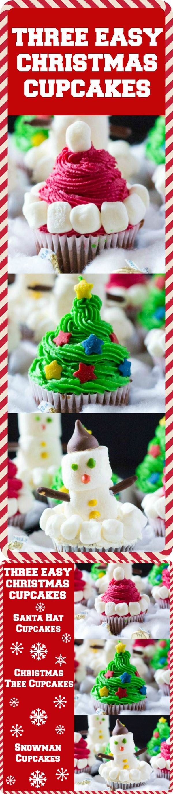 Three Easy Christmas Cupcakes