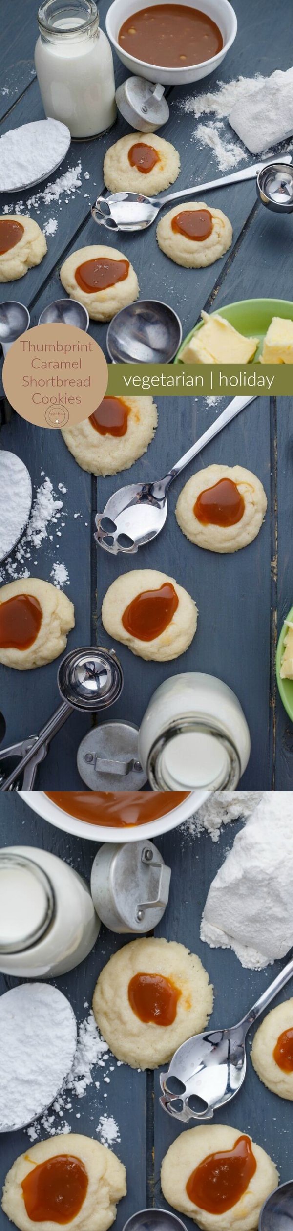 Thumbprint Caramel Shortbread Cookies