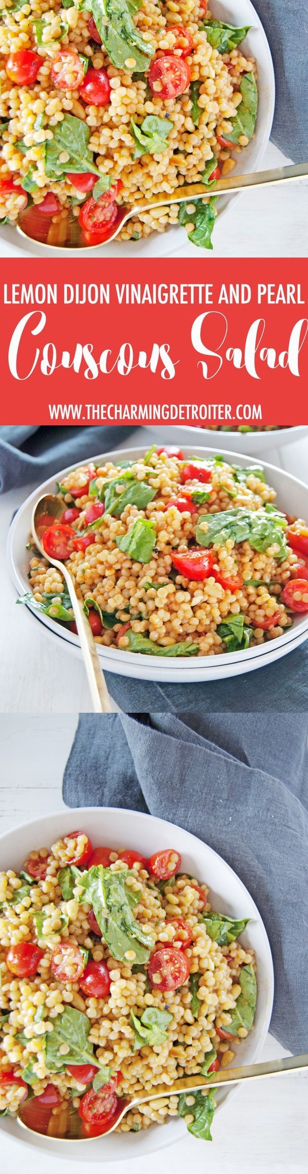 Toasted Pearl Couscous Salad with Lemon Dijon Vinaigrette