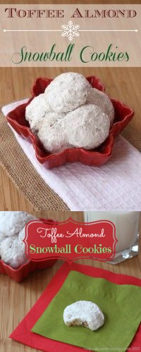 Toffee Almond Snowball Cookies for #CookieWeek