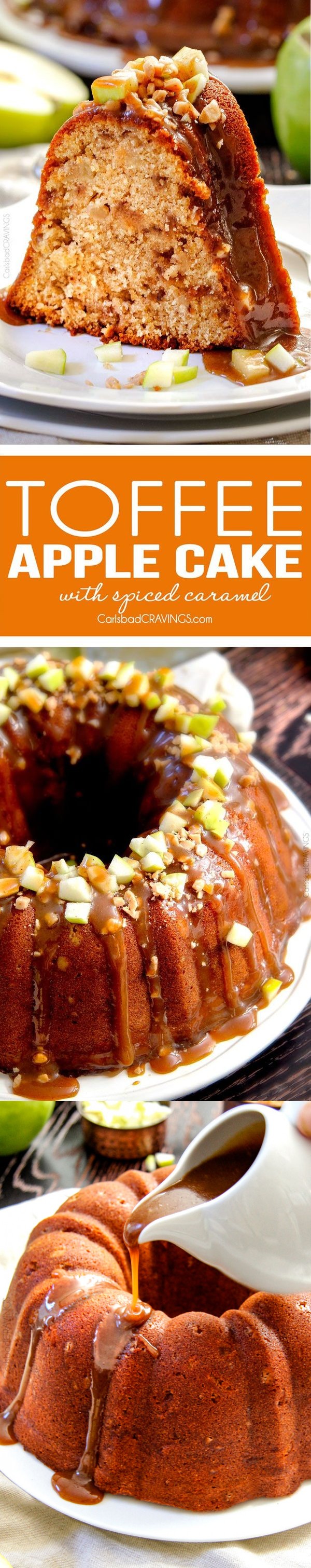 Toffee Apple Pound Cake with Spiced Caramel