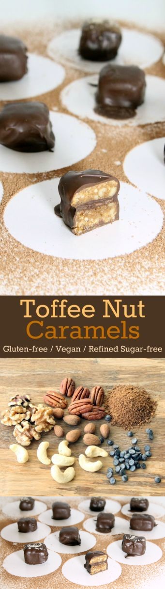 Toffee Nut Caramels (Gluten-Free, Vegan / Plant-Based, Refined Sugar-Free