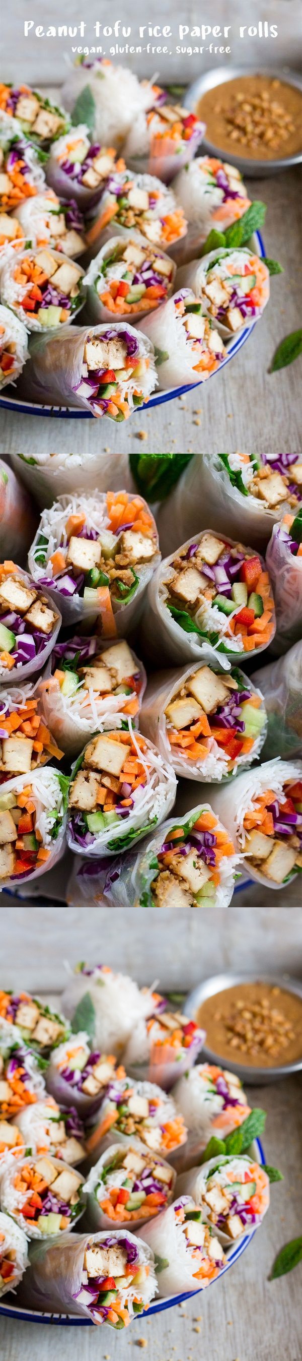 Tofu rice paper rolls