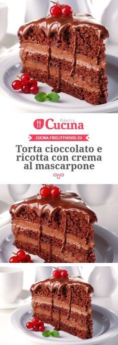 Torta cioccolato e ricotta con crema al mascarpone