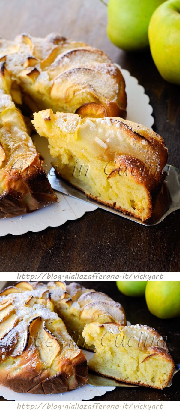 Torta morbida di ricotta e mele al limone