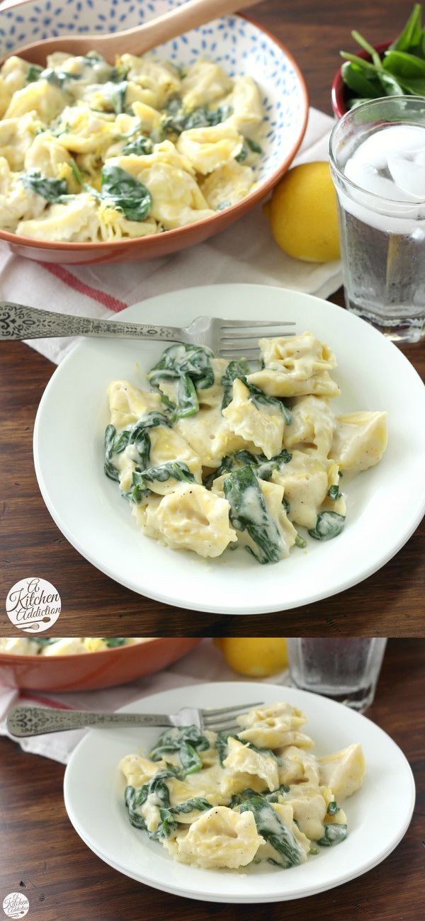Tortellini with Spinach and Lemon Cream Sauce
