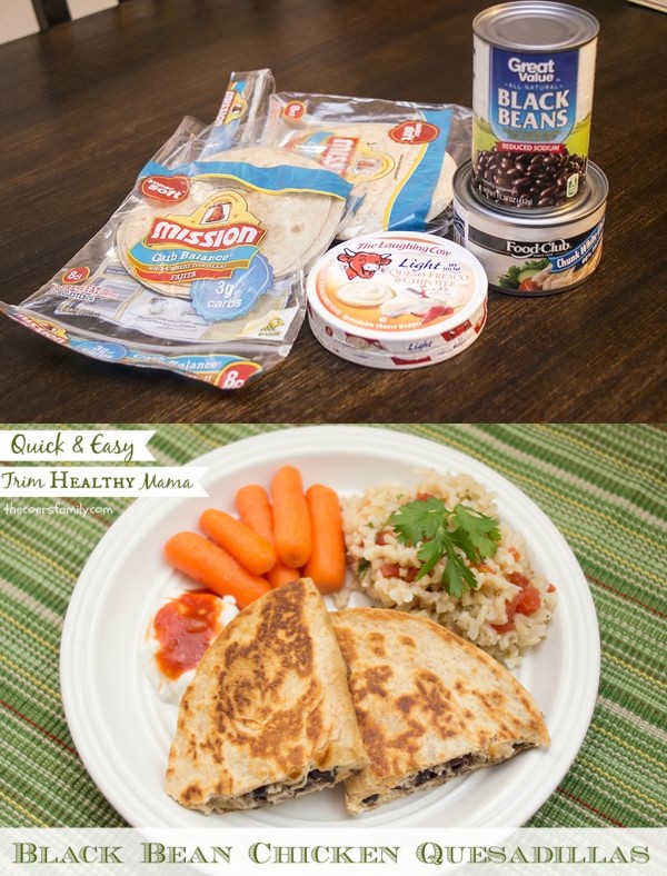 Trim Healthy Mama Black Bean Chicken Quesadillas