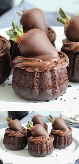 Triple Chocolate Mini Bundt Cakes for a Ghirardelli Valentine's Day