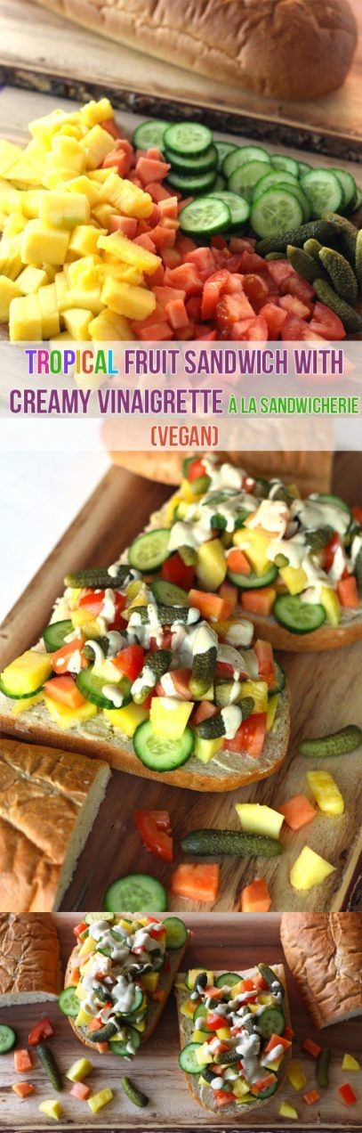 Tropical Fruit Sandwich with Creamy Vinaigrette (Vegan