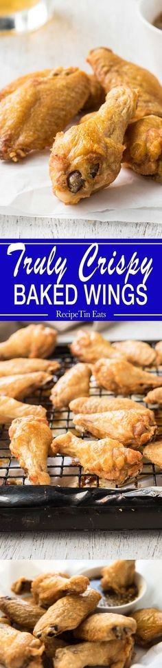 Truly Crispy Oven Baked Chicken Wings with Honey Garlic Sauce