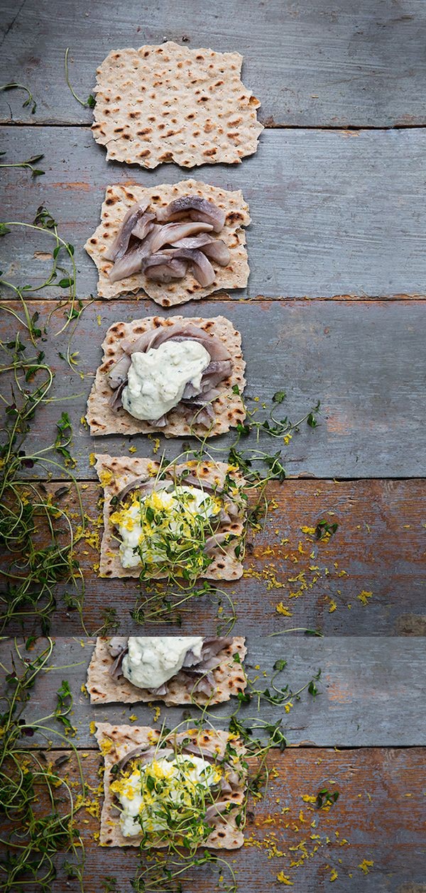 TrySwedish Thursdays: Pickled Herring Bites with Herbed Västerbotten Crème fraîche