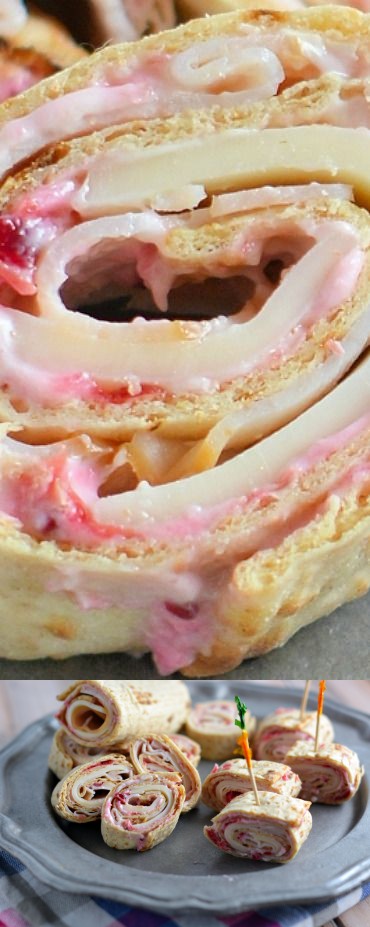 Turkey, Swiss and Cranberry Mayo Roll-Ups