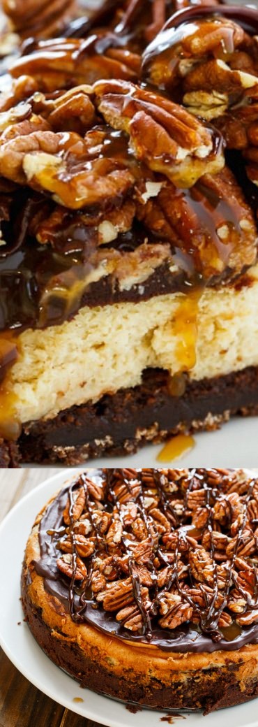 Turtle Brownie Cheesecake