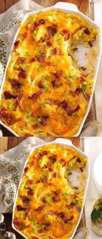 Twice-Baked Cheddar Potato Casserole