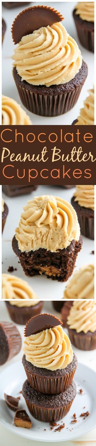 Ultimate Chocolate Peanut Butter Cupcakes