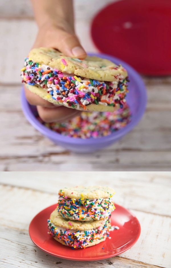 Unicorn Ice Cream Cookie Sandwiches