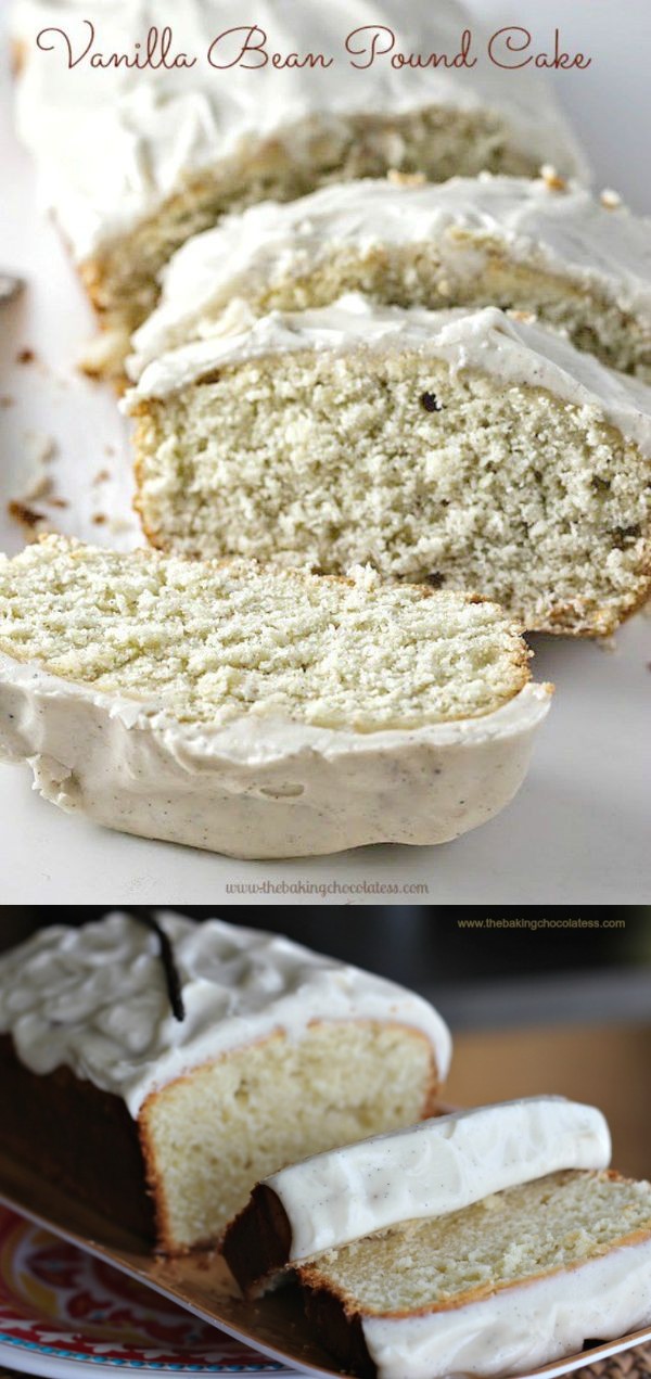 Vanilla Bean Cream Cheese Pound Cake Loaf (Vanilla Bean Frosting