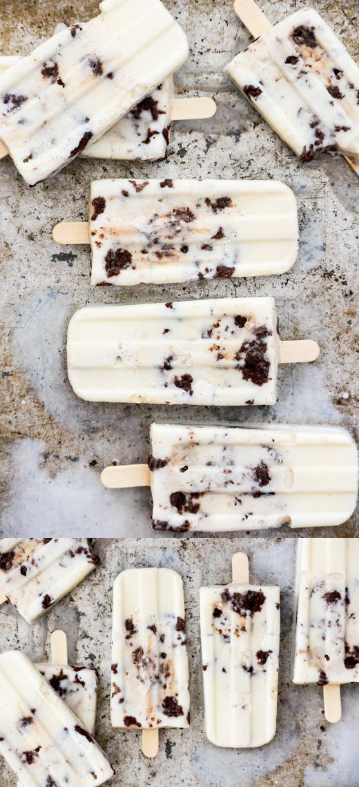 Vanilla Cream Popsicles with Brownie-Toffee Crunch (Gluten Free!