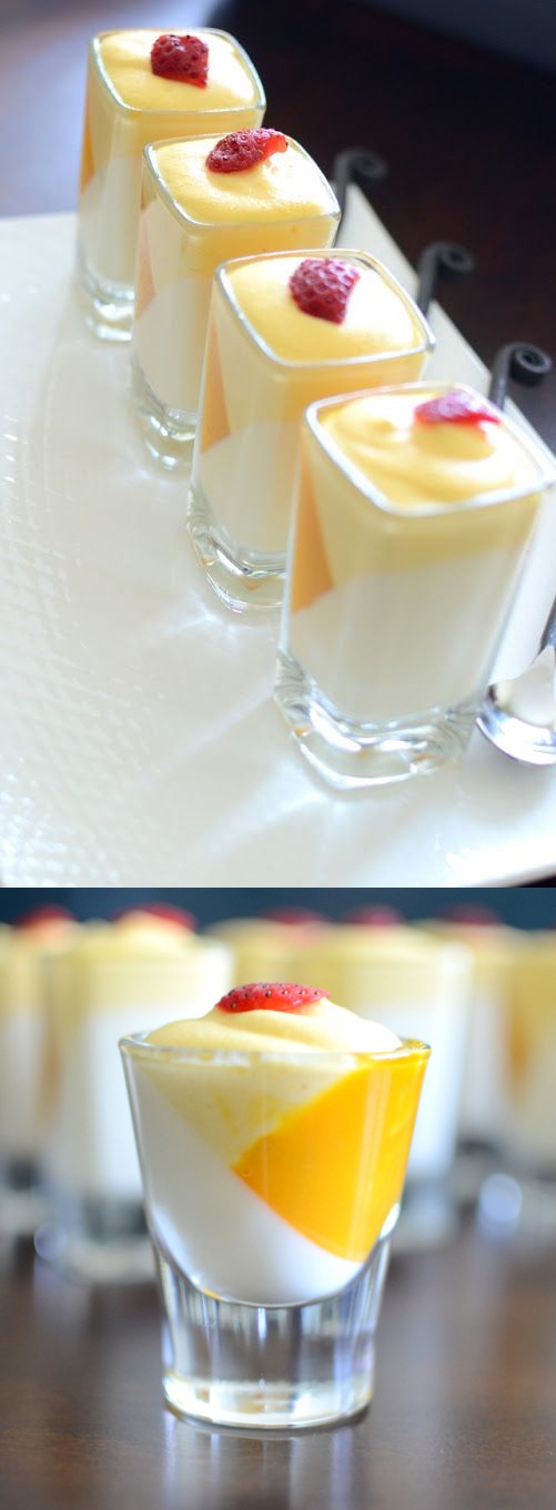 Vanilla Pannacotta with Mango Mousse