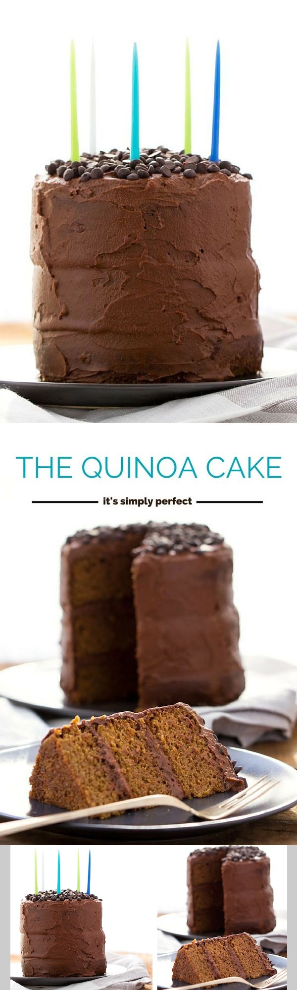 Vanilla Quinoa Cake with Vegan Chocolate Frosting