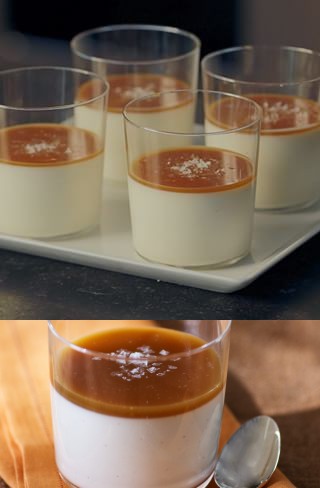 Vanilla Rum Panna Cotta with Salted Caramel