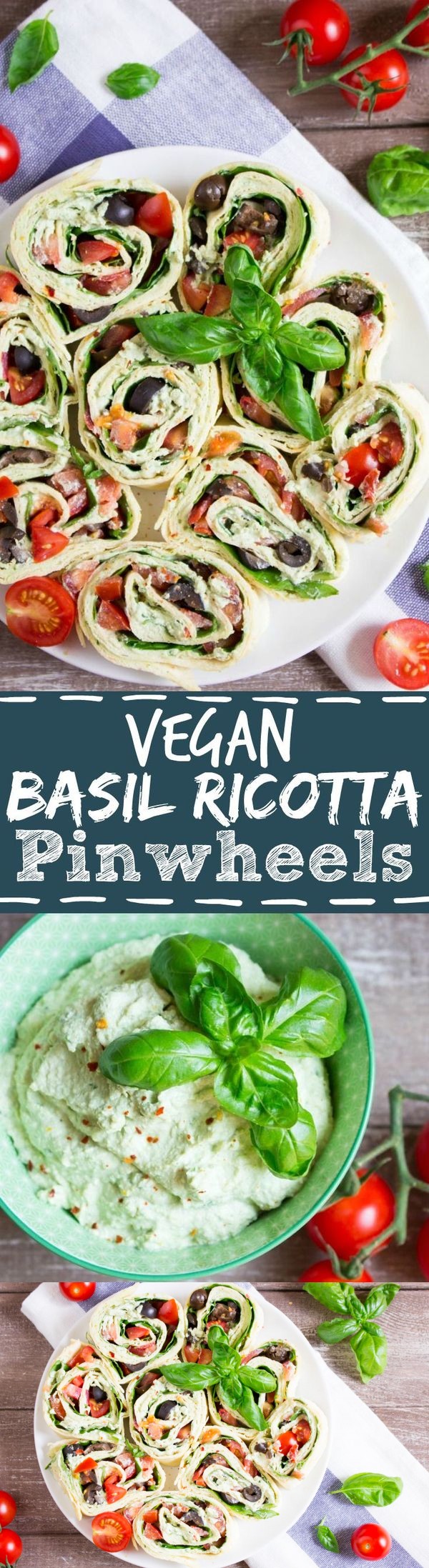 Vegan Basil Ricotta Pinwheels