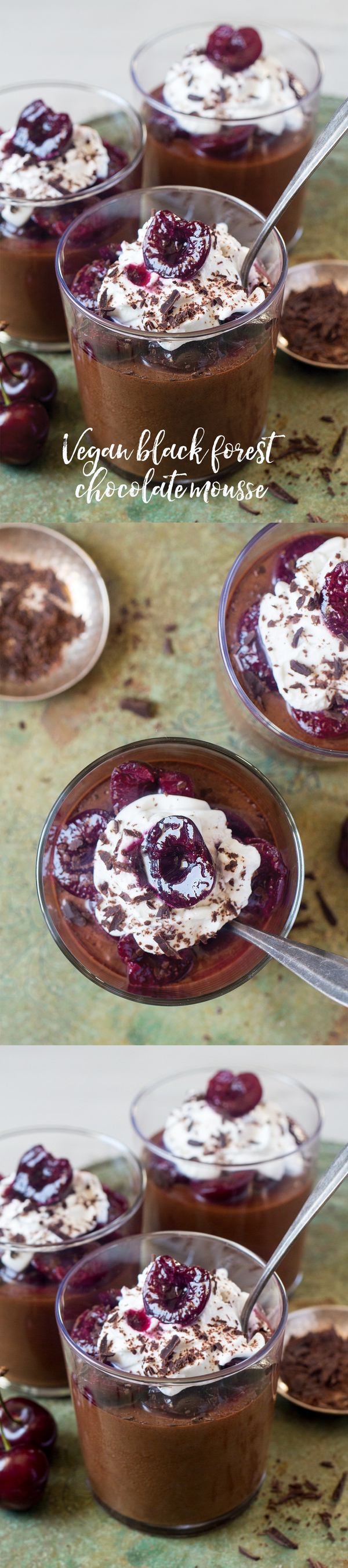 Vegan black forest chocolate mousse