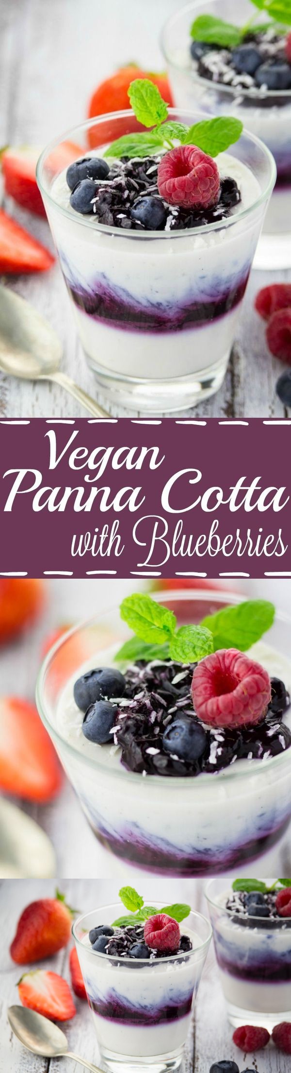 Vegan Blueberry Coconut Panna Cotta