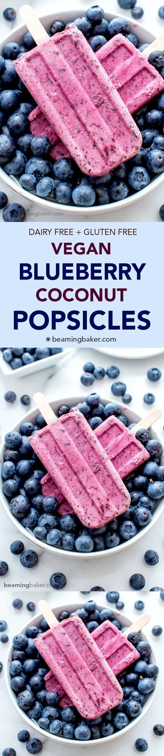 Vegan Blueberry Coconut Popsicles (Gluten Free, Dairy Free