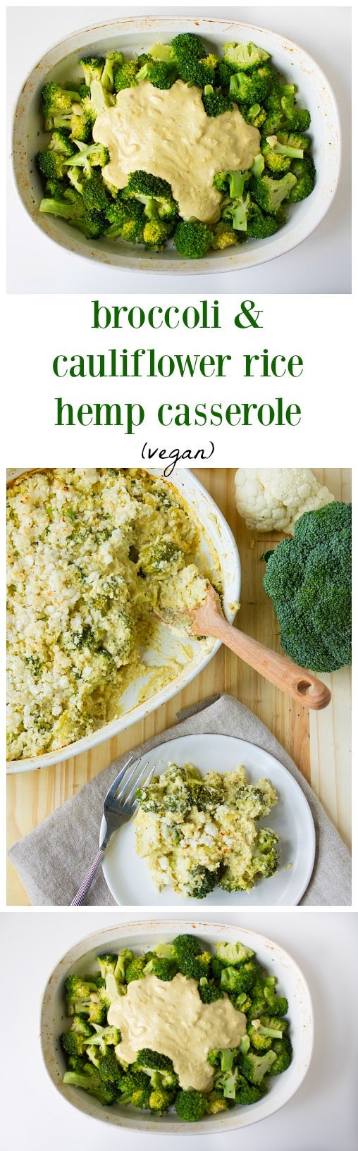 Vegan Broccoli and Cauliflower Rice Hemp Casserole