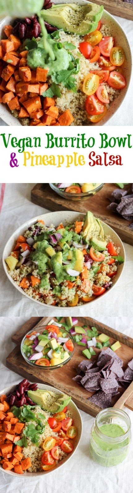 Vegan Burrito Bowl & Pineapple Salsa