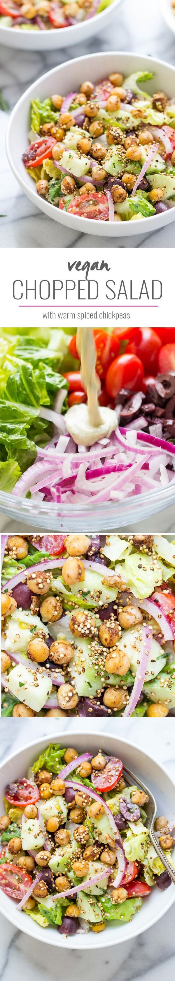 Vegan Chopped Salad with Spiced Chickpeas