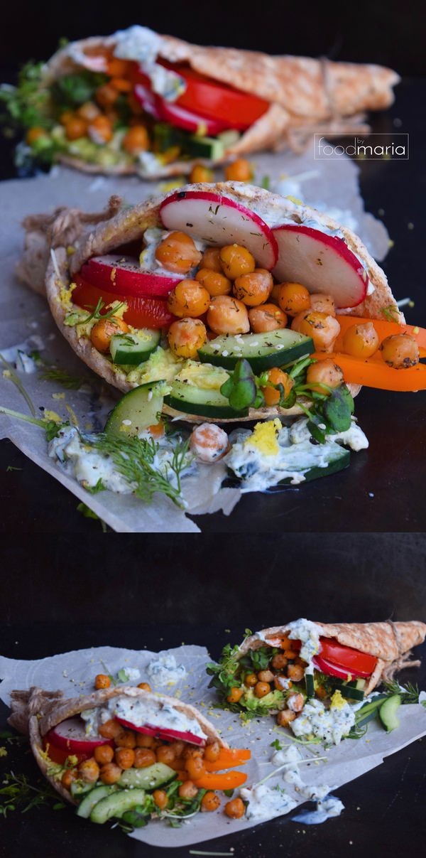 Vegan Dill Pickle Roasted Chickpea Gyros