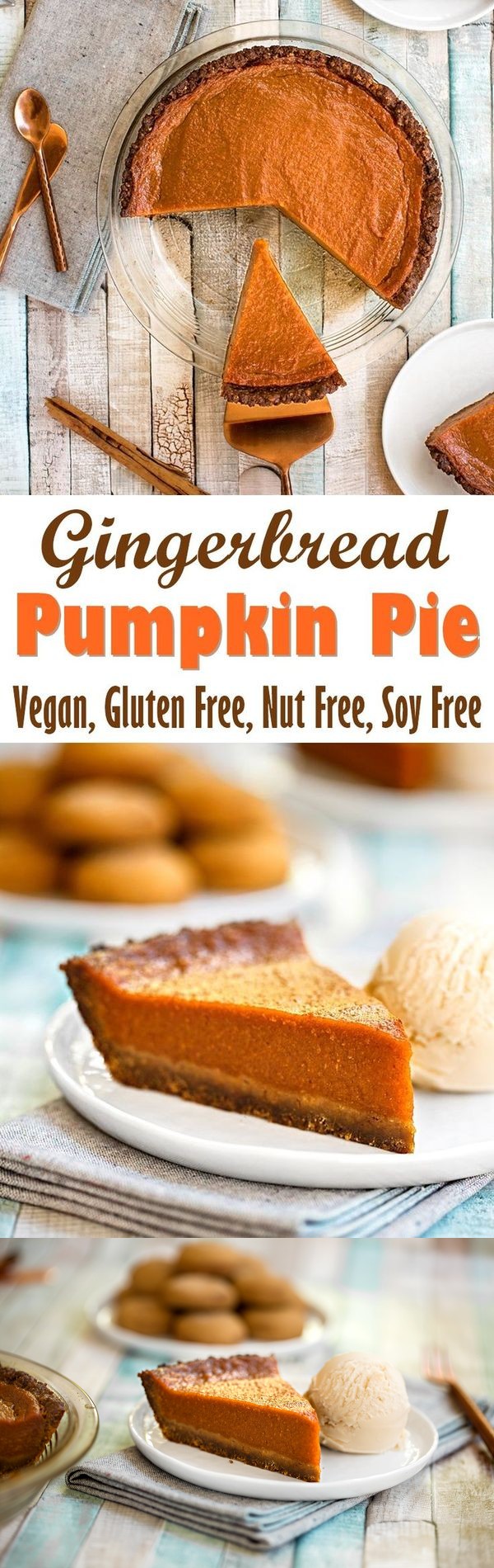 Vegan Gingerbread Pumpkin Pie