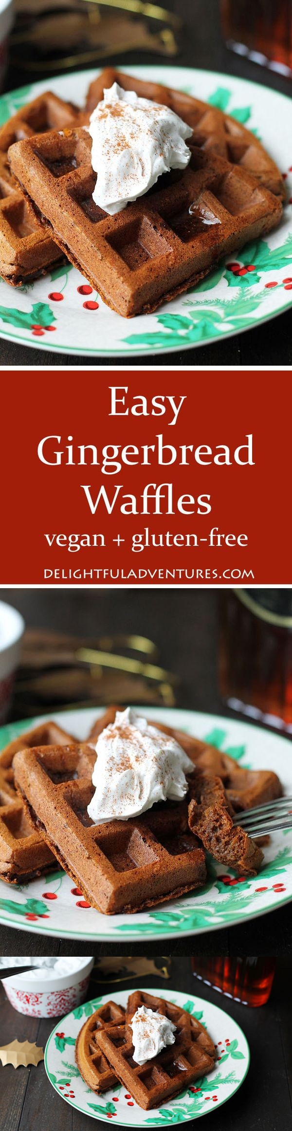 Vegan Gluten Free Gingerbread Waffles