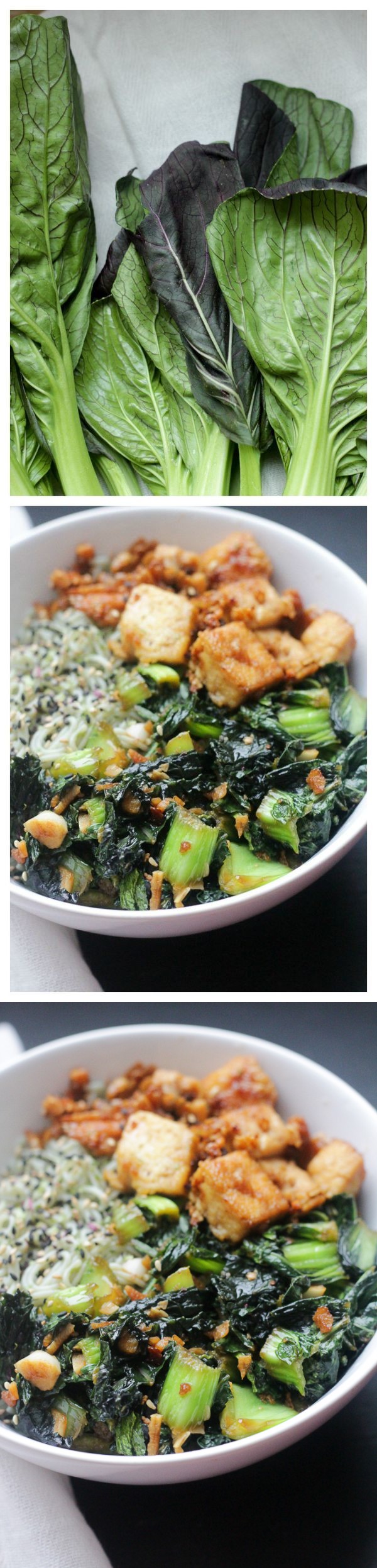 Vegan Maple Glazed Tofu, Bok Choy & Ramen Noodle Bowl