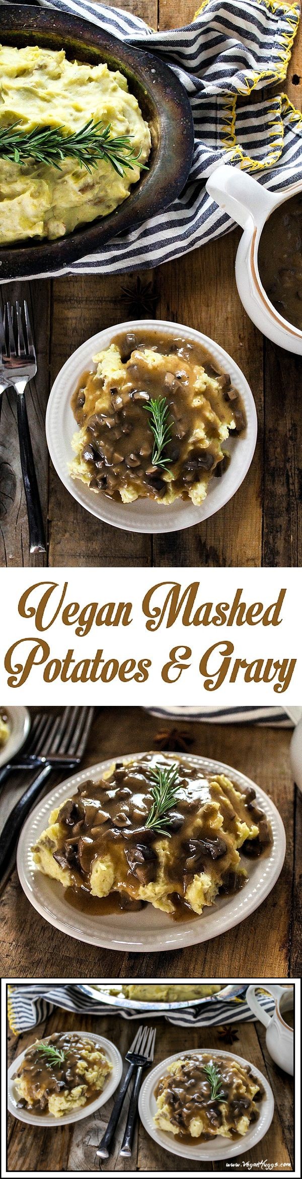 Vegan Mashed Potatoes with Mushroom Gravy