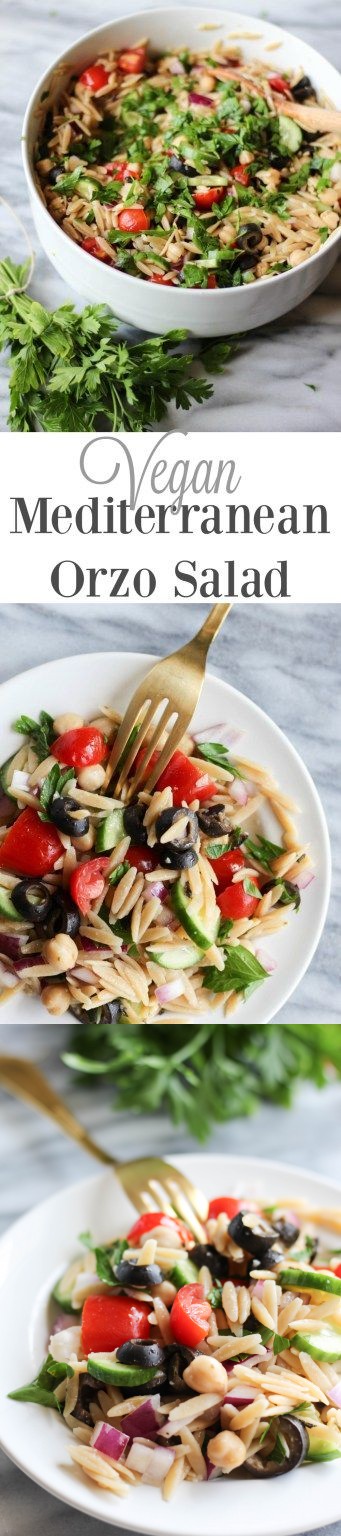Vegan Mediterranean Orzo Salad